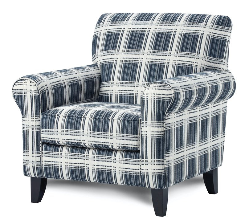 Fusion Truth Or Dare Salt Sonata Navy Accent Chair - Unique Tapestry Design With Stylish Shelf Arms Navy,White Ws,97% Polypropylene,3% Polyester 512 Stanza Navy Accent Chair