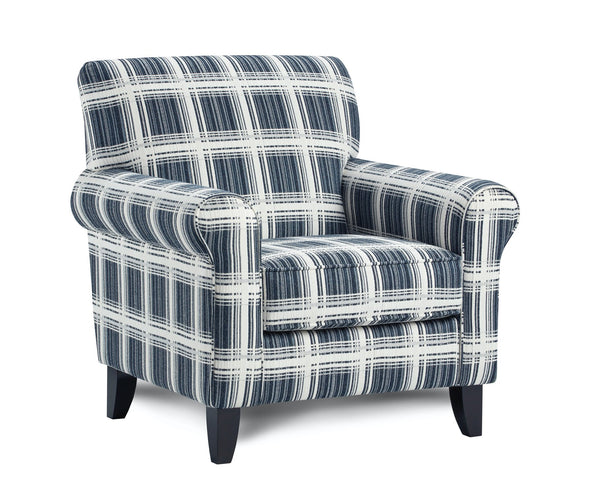 Fusion Truth Or Dare Salt Sonata Navy Accent Chair - Unique Tapestry Design With Stylish Shelf Arms Navy,White Ws,97% Polypropylene,3% Polyester 512 Stanza Navy Accent Chair