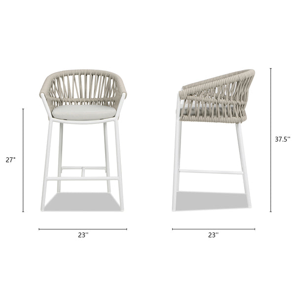 English Elm Jennifer Taylor Home - Maiden 27" Set Of 2 Stylish Patio Counter Stools, Beige Axroma Olefin - Durable & Chic Design B2719P245994