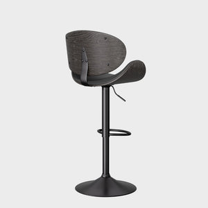 English Elm Swivel Bar Stools Set Of 2 - Adjustable Height, 360° Swivel, Grey Pu Leather Comfort For Kitchen T3950P394490-GIGA