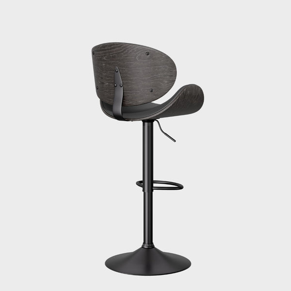 English Elm Swivel Bar Stools Set Of 2 - Adjustable Height, 360° Swivel, Grey Pu Leather Comfort For Kitchen T3950P394490-GIGA