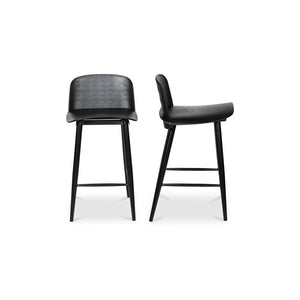 English Elm Looey Modern Counter Stools Steel Frame Low Back Indoor Outdoor Set of Two B2769P498423