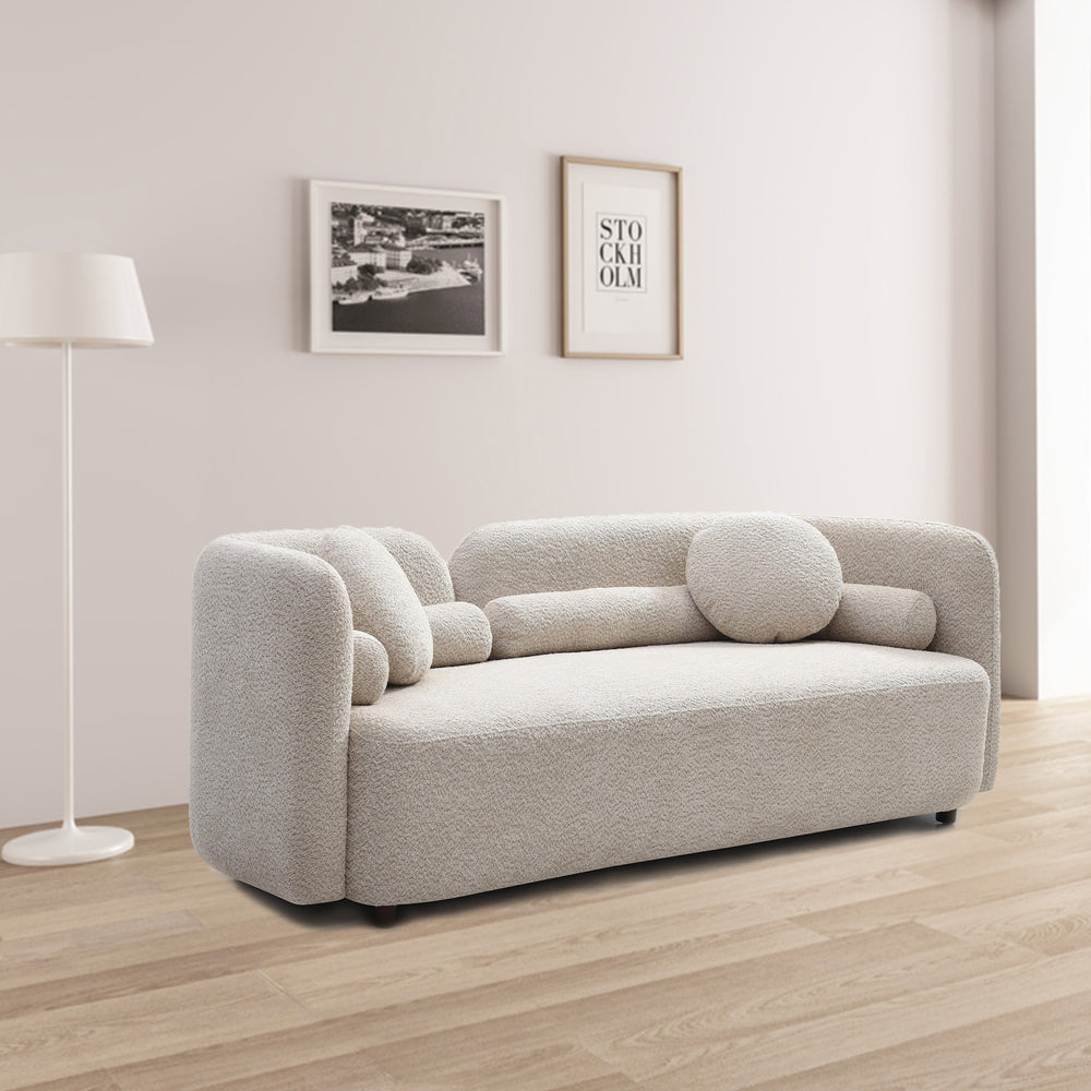 English Elm Luxury Boucle Cloud Sofa: Chic Light Beige Two-Seater For Modern Living Rooms & Home Offices, Compact Design W2664P381685