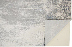 HomeRoots 4' Contemporary Abstract Area Rug in Ivory, Gray, and Blue – Elevate Your Living Space Elegantly 10' X 13' 513000