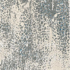 HomeRoots 4' Contemporary Abstract Area Rug in Ivory, Gray, and Blue – Elevate Your Living Space Elegantly 8' Runner 513001