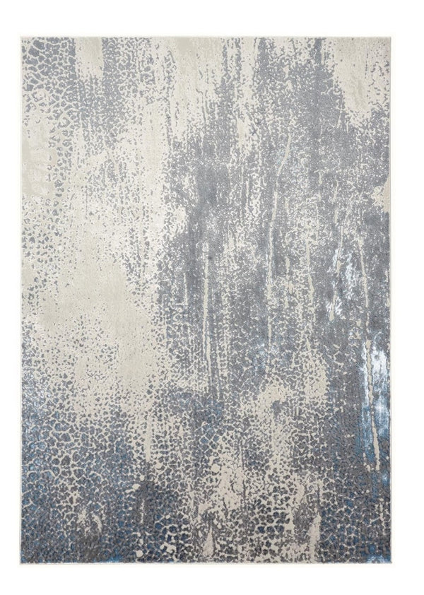 HomeRoots 4' Contemporary Abstract Area Rug in Ivory, Gray, and Blue – Elevate Your Living Space Elegantly 13' X 20' 513004