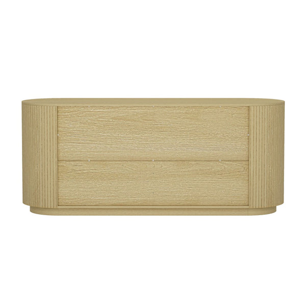 English Elm Dresser Six Drawer Oak Grain Wide Low Profile Minimalist Bedroom Storage Cabinet B365S00145
