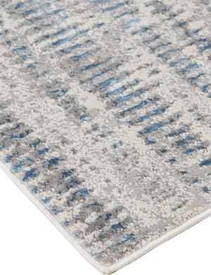 HomeRoots 4' Contemporary Ivory Gray and Blue Abstract Area Rug – Soft, Durable, and Stylish for Any Room 10' X 13' 513010