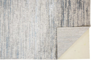 HomeRoots 4' Contemporary Ivory Gray and Blue Abstract Area Rug – Soft, Durable, and Stylish for Any Room 10' X 13' 513010