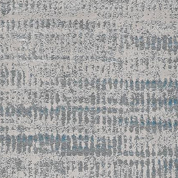 HomeRoots 4' Contemporary Ivory Gray and Blue Abstract Area Rug – Soft, Durable, and Stylish for Any Room 8' Runner 513011