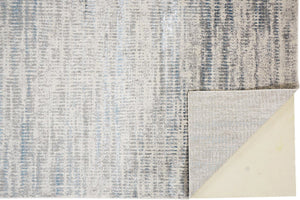 HomeRoots 4' Contemporary Ivory Gray and Blue Abstract Area Rug – Soft, Durable, and Stylish for Any Room 13' X 20' 513014