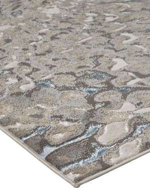 HomeRoots 4' Blue and Gray Geometric Area Rug - Stylish Modern Design for Living Rooms and Home Offices 10' X 13' 513021