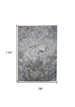 HomeRoots 4' Blue and Gray Abstract Power Loom Area Rug – Modern Design for Stylish, Durable Home Décor 7' X 10' 513029