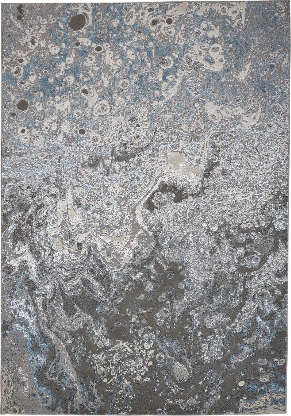 HomeRoots 4' Blue and Gray Abstract Power Loom Area Rug – Modern Design for Stylish, Durable Home Décor 9' X 12' 513030