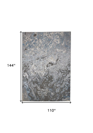 HomeRoots 4' Blue and Gray Abstract Power Loom Area Rug – Modern Design for Stylish, Durable Home Décor 9' X 12' 513030