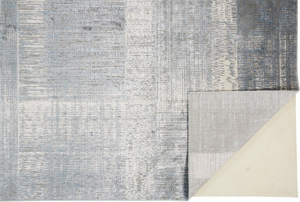 HomeRoots 4' Blue and Gray Abstract Area Rug - Modern Design for Contemporary Spaces, Durable and Stylish Accent 4' X 6' 513045