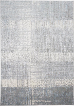 HomeRoots 4' Blue and Gray Abstract Area Rug - Modern Design for Contemporary Spaces, Durable and Stylish Accent 5' X 8' 513046