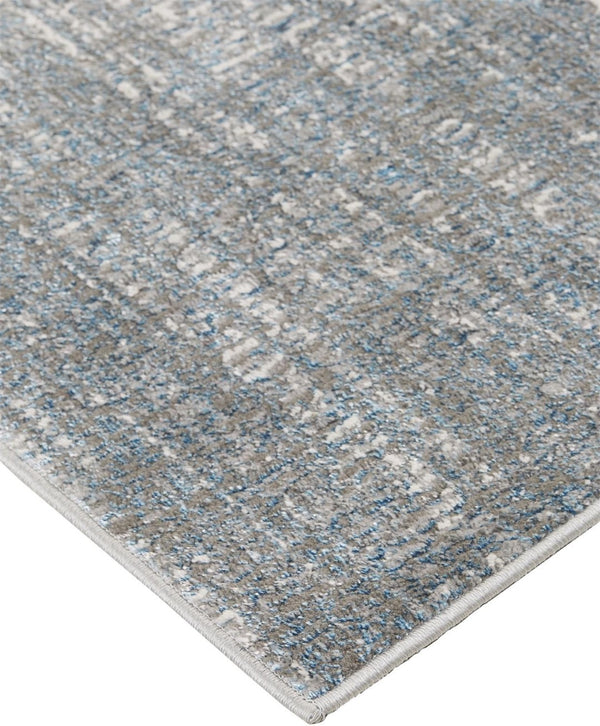 HomeRoots 4' Blue and Gray Abstract Area Rug - Modern Design for Contemporary Spaces, Durable and Stylish Accent 8' X 10' 513047