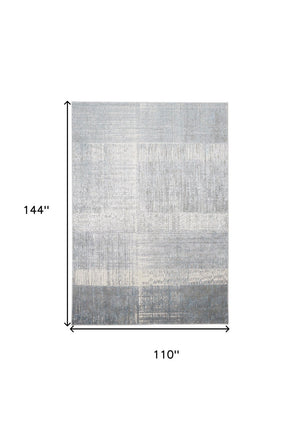 HomeRoots 4' Blue and Gray Abstract Area Rug - Modern Design for Contemporary Spaces, Durable and Stylish Accent 9' X 12' 513049