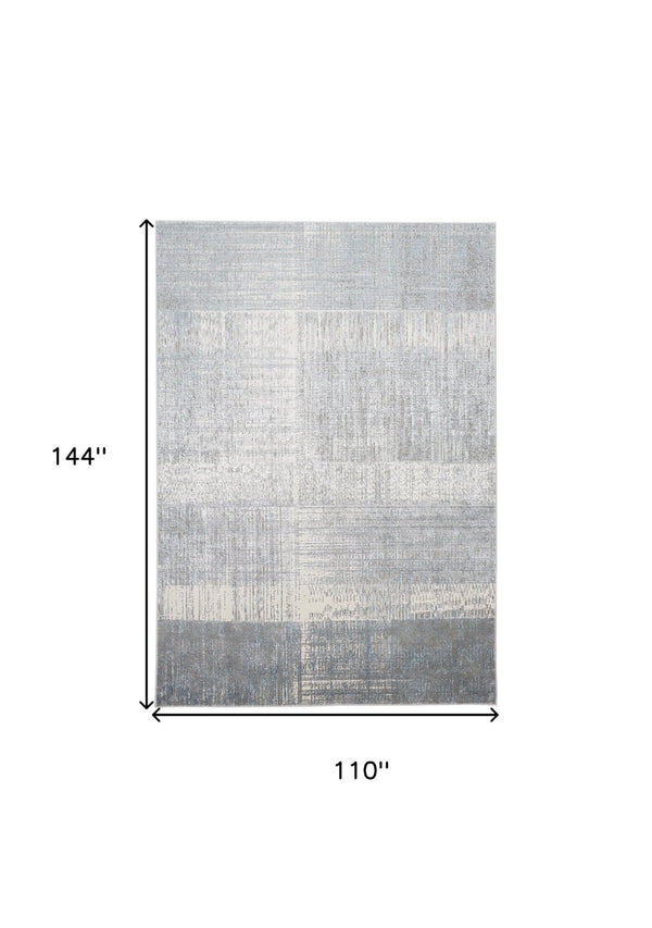 HomeRoots 4' Blue and Gray Abstract Area Rug - Modern Design for Contemporary Spaces, Durable and Stylish Accent 9' X 12' 513049