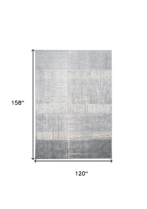 HomeRoots 4' Blue and Gray Abstract Area Rug - Modern Design for Contemporary Spaces, Durable and Stylish Accent 10' X 13' 513051