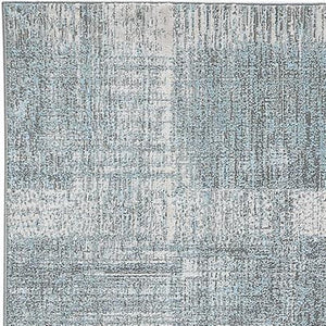 HomeRoots 4' Blue and Gray Abstract Area Rug - Modern Design for Contemporary Spaces, Durable and Stylish Accent 8' Runner 513052