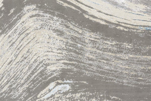 HomeRoots 4' Contemporary Gray Ivory and Blue Abstract Area Rug - Stylish, Cozy Addition for Any Space 5' X 8' 513054