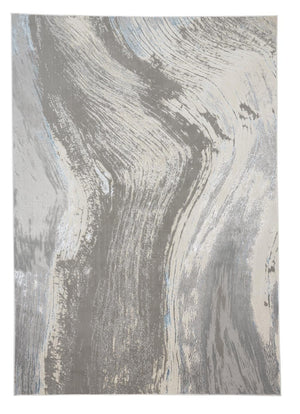 HomeRoots 4' Contemporary Gray Ivory and Blue Abstract Area Rug - Stylish, Cozy Addition for Any Space 8' X 10' 513055