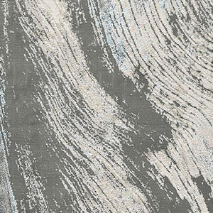 HomeRoots 4' Contemporary Gray Ivory and Blue Abstract Area Rug - Stylish, Cozy Addition for Any Space 8' Runner 513060