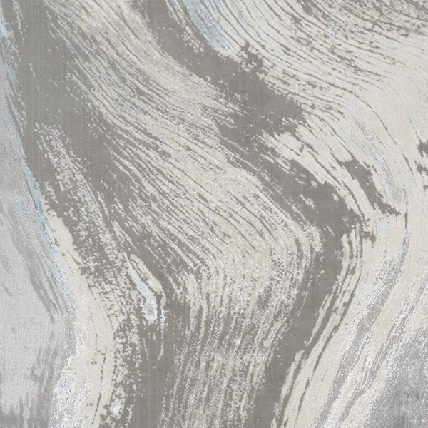 HomeRoots 4' Contemporary Gray Ivory and Blue Abstract Area Rug - Stylish, Cozy Addition for Any Space 12' X 15' 513061