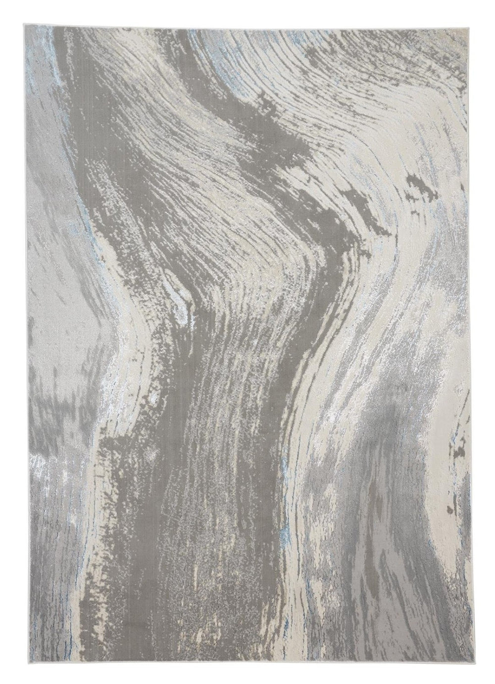 HomeRoots 4' Contemporary Gray Ivory and Blue Abstract Area Rug - Stylish, Cozy Addition for Any Space 12' X 15' 513061