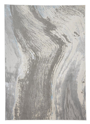 HomeRoots 4' Contemporary Gray Ivory and Blue Abstract Area Rug - Stylish, Cozy Addition for Any Space 12' X 15' 513061