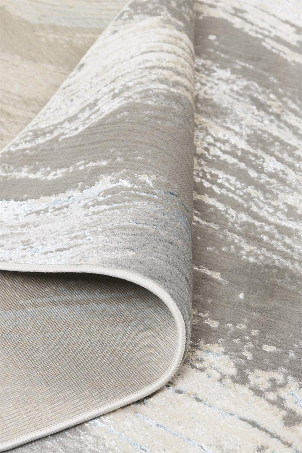 HomeRoots 4' Contemporary Gray Ivory and Blue Abstract Area Rug - Stylish, Cozy Addition for Any Space 12' X 18' 513062