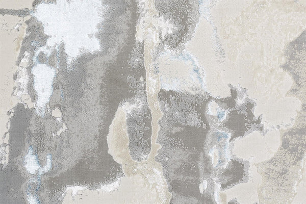 HomeRoots 4' Modern Abstract Area Rug in Soft Gray, Ivory, and Blue for a Cozy Contemporary Home Decor 12' X 18' 513073