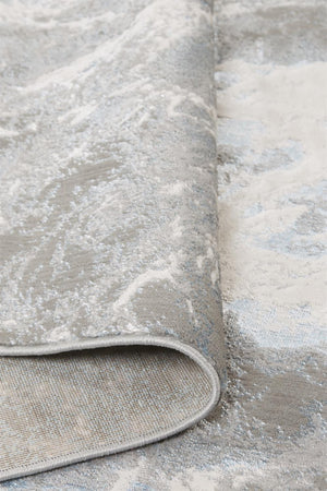 HomeRoots 4' Gray and Ivory Abstract Power Loom Area Rug - Modern Design for High-Traffic Spaces and Easy Care 8' X 10' 513077