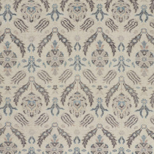 Homeroots 4' X 6' Gray And Ivory Wool Floral Hand Knotted Area Rug  Wool 513094