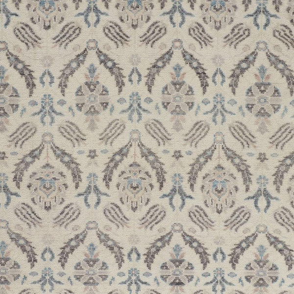 Homeroots 5' X 8' Gray And Ivory Wool Floral Hand Knotted Area Rug  Wool 513095