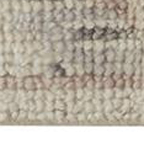 Homeroots 10' X 13' Ivory Gray And Blue Wool Floral Hand Knotted Stain Resistant Area Rug  Wool 513098