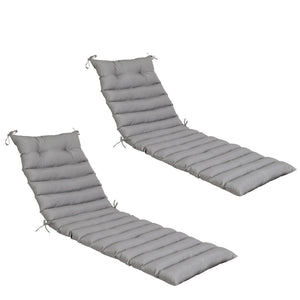 English Elm NEW 2PCS Set Outdoor Lounge Chair Cushion Replacement Patio Seat Chaise Cushion UV Resistant Navy Grey W419P269600