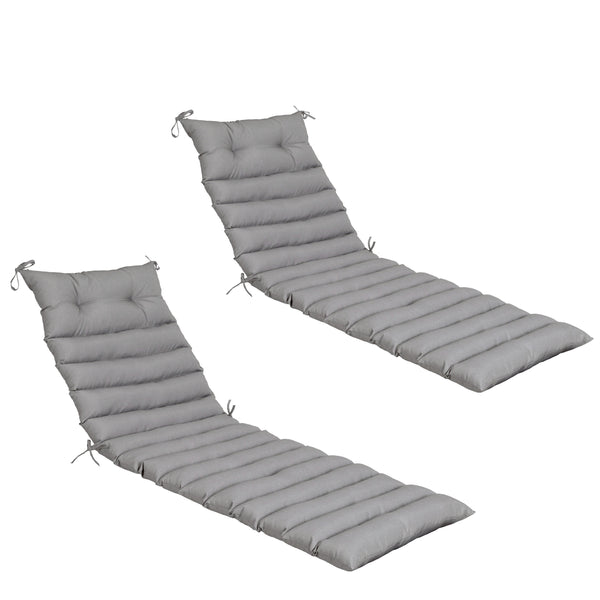 English Elm NEW 2PCS Set Outdoor Lounge Chair Cushion Replacement Patio Seat Chaise Cushion UV Resistant Navy Grey W419P269600