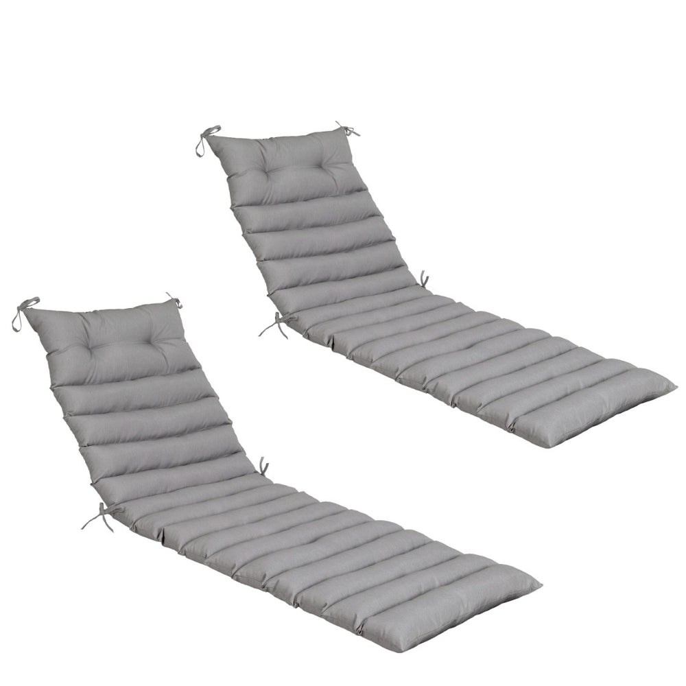 English Elm New Set of 2 Uv Resistant Polyester Chaise Lounge Cushions for Outdoor Patio Use Grey W419P460519
