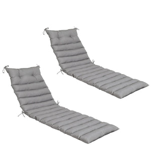 English Elm New Set of 2 Uv Resistant Polyester Chaise Lounge Cushions for Outdoor Patio Use Grey W419P460519