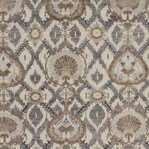 Homeroots 10' X 13' Ivory Gray And Taupe Wool Floral Hand Knotted Stain Resistant Area Rug Ivory,Gray,Taupe Wool 513106