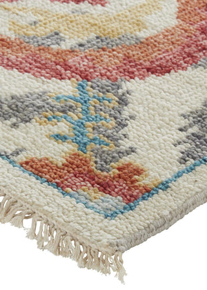 Homeroots 8' X 10' Orange And Gray Wool Floral Hand Knotted Stain Resistant Area Rug Orange,Gray Wool 513112