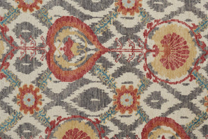 Homeroots 8' X 10' Orange And Gray Wool Floral Hand Knotted Stain Resistant Area Rug Orange,Gray Wool 513112