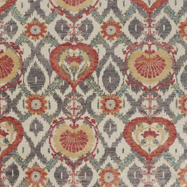 Homeroots 2' X 3' Orange And Ivory Wool Floral Hand Knotted Area Rug Orange,Gray Wool 513117