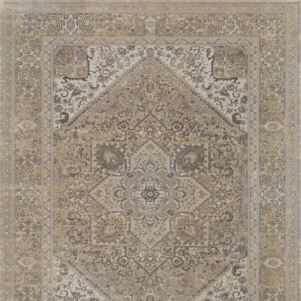 HomeRoots 4' Brown and Ivory Medallion Distressed Area Rug - Vintage Charm with Non-Slip Backing for Everyday Use 10' X 14' 513130