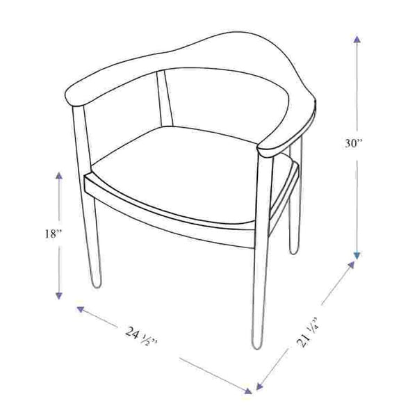 English Elm Kelly Solid Wood Fabric Upholstered Dining Chair with Mid-century Scandinavian Appeal B183P201827
