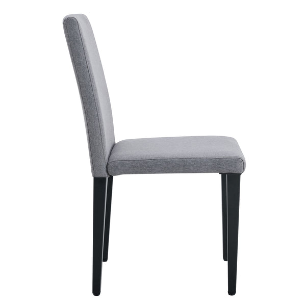 English Elm Two Linen-Cotton Dining Chairs with Sturdy Metal Legs, Breathable Upholstery and Anti-Slip Feet for Comfort and Stability Black,Light Gray W1151P263140