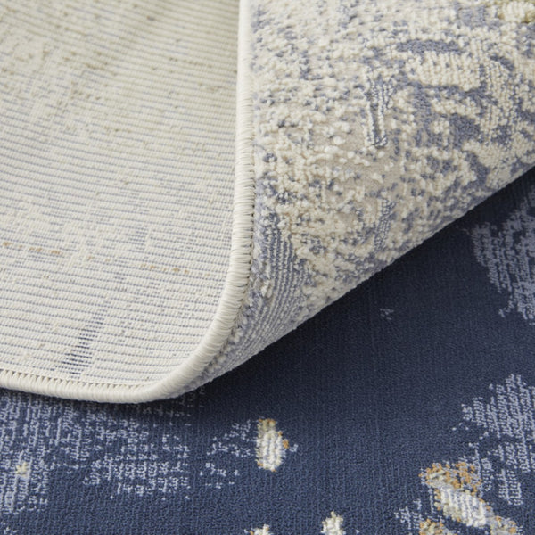 HomeRoots 4' Striking Blue, Orange, and Ivory Abstract Area Rug for Contemporary Home Décor and Style 12' X 15' 513159